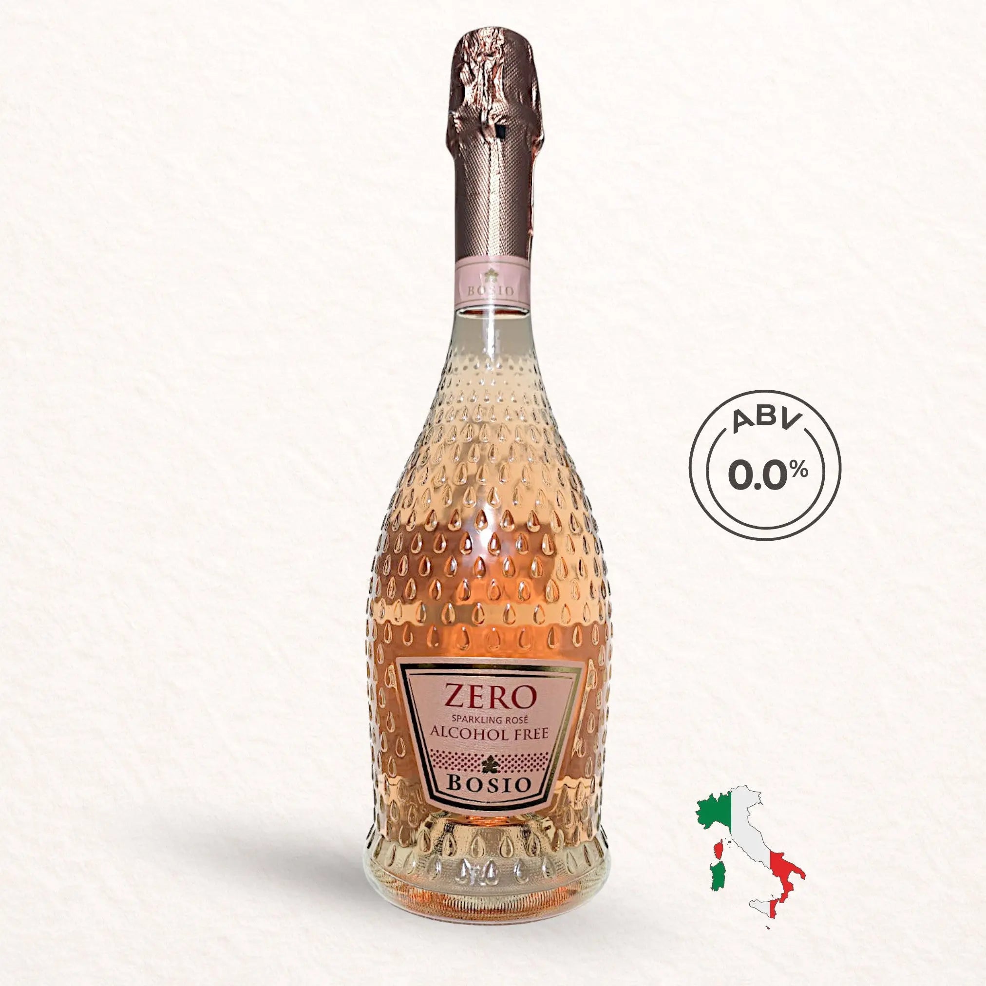 Alcohol-Free Bosio Zero Sparkling Rosé ABV 0.0% No&Low Drinks
