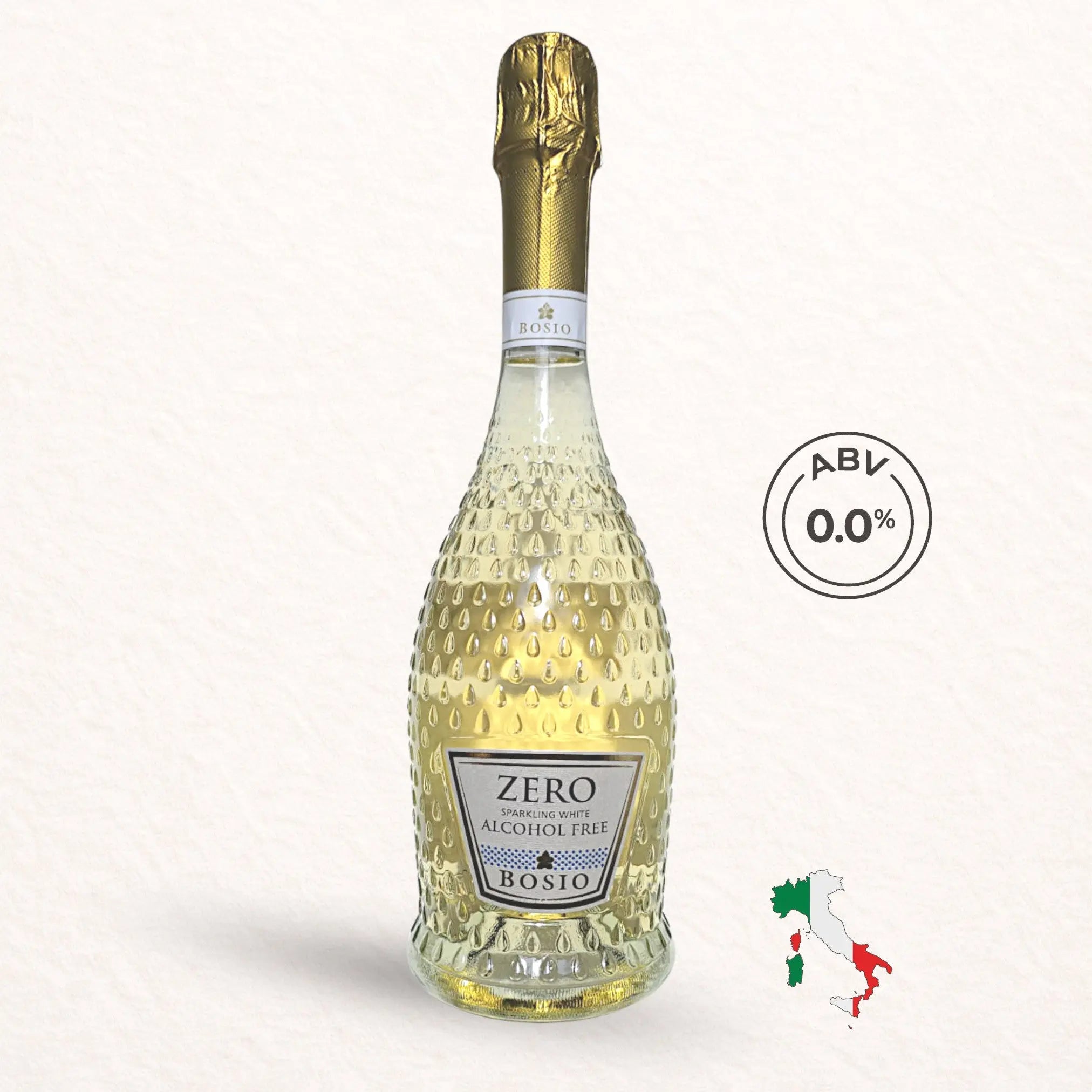 Alcohol-Free Bosio Zero Sparkling Bianco ABV 0.0% No&Low Drinks
