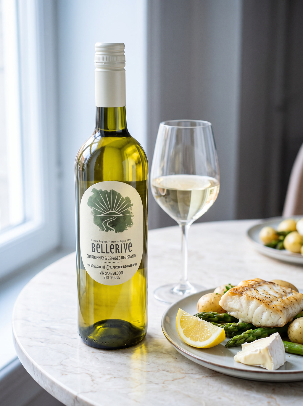 Bellerive Bio-Organic Chardonnay Alcohol Free White Wine 0.0% 750ml Bellerive
