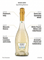 Bosio Zero Sparkling Bianco Alcohol Free White Sparkling Wine 0.0% 750ml Bosio Zero