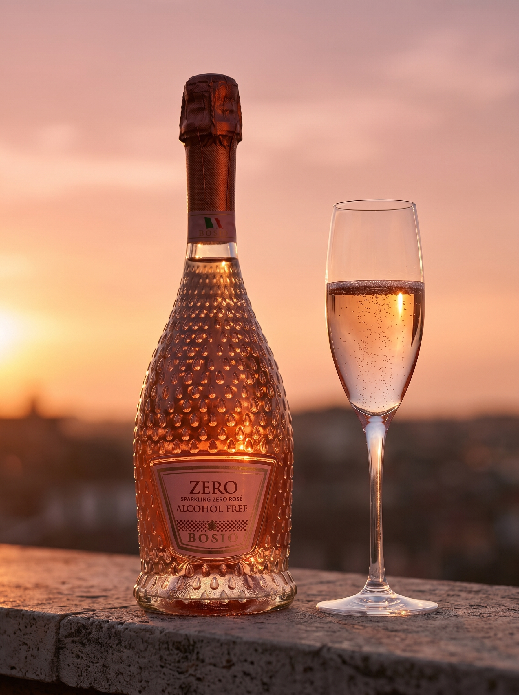Bosio Zero Sparkling Rosé Alcohol Free Sparkling Wine 0.0% 750ml Bosio Zero