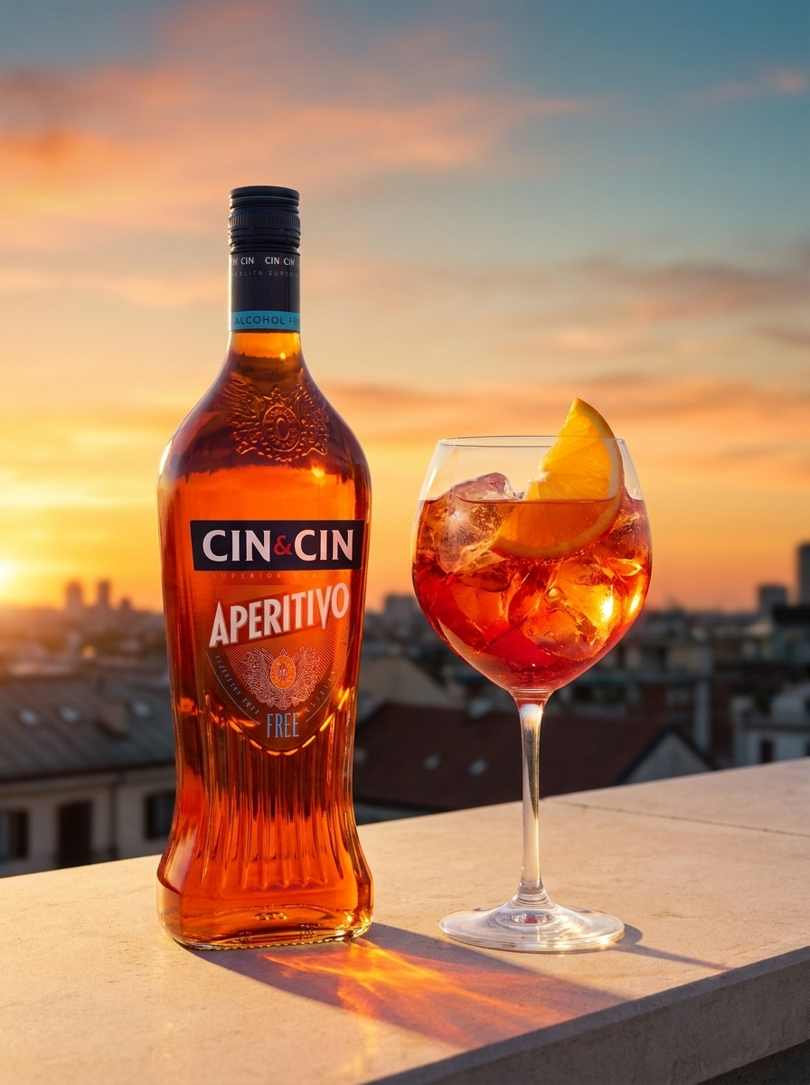 CIN&CIN Aperitivo Alcohol Free Italian Aperitif 0.0% 1L Cin&Cin