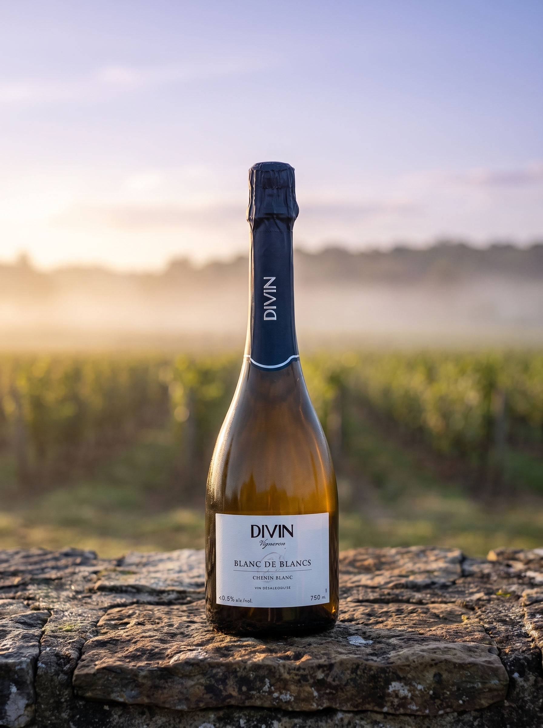 Divin Vigneron Blanc de Blancs De-Alcoholised Sparkling White Wine <0.5% 750ml DIVIN