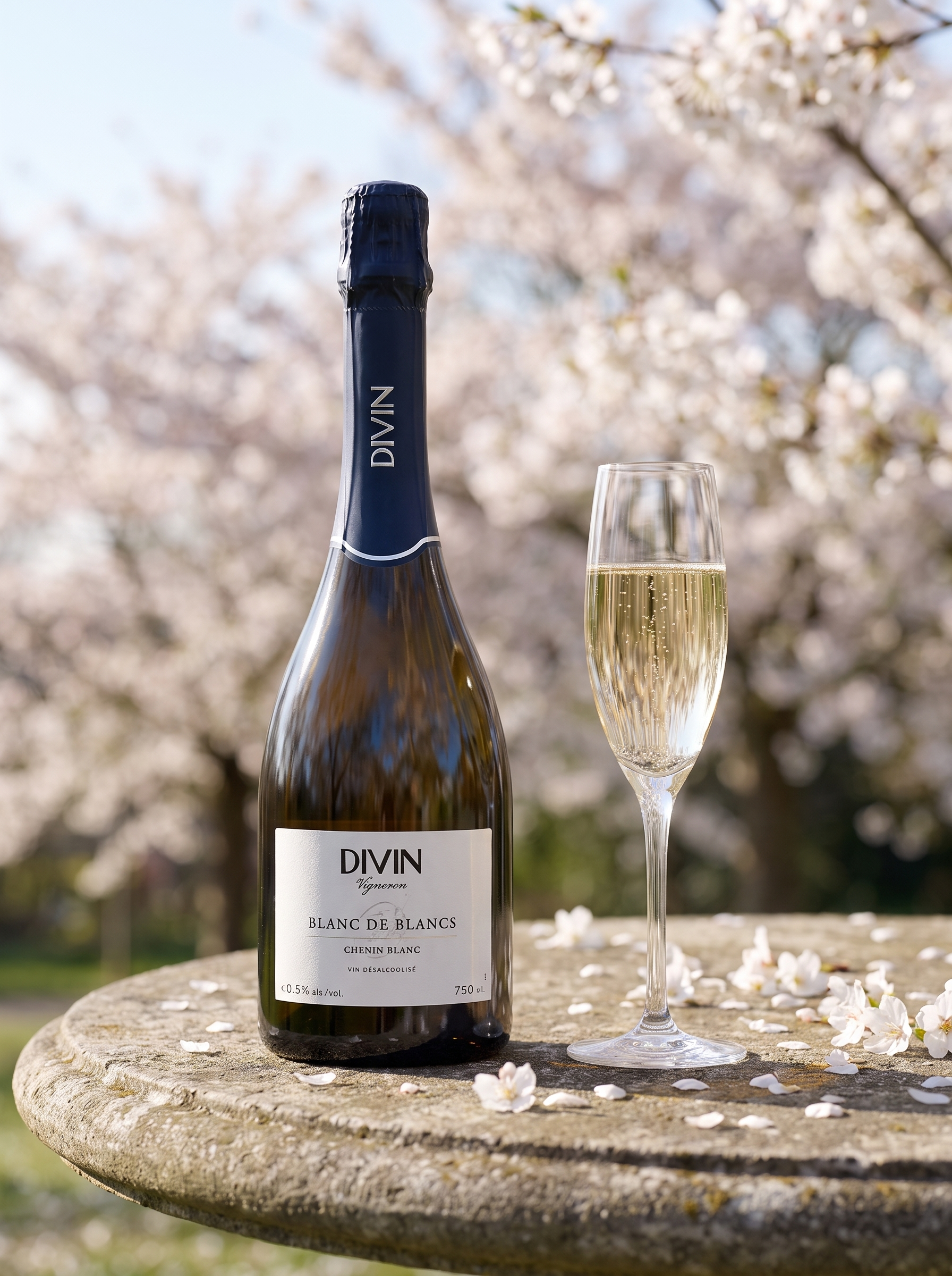 Divin Vigneron Blanc de Blancs De-Alcoholised Sparkling White Wine <0.5% 750ml DIVIN