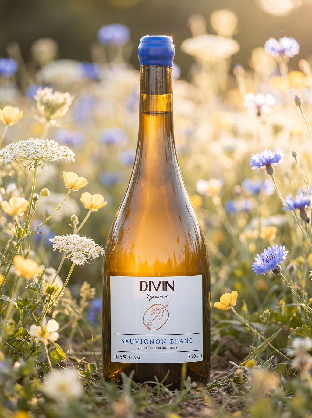 Divin Vigneron Sauvignon Blanc De-Alcoholised White Wine <0.5% 750ml DIVIN