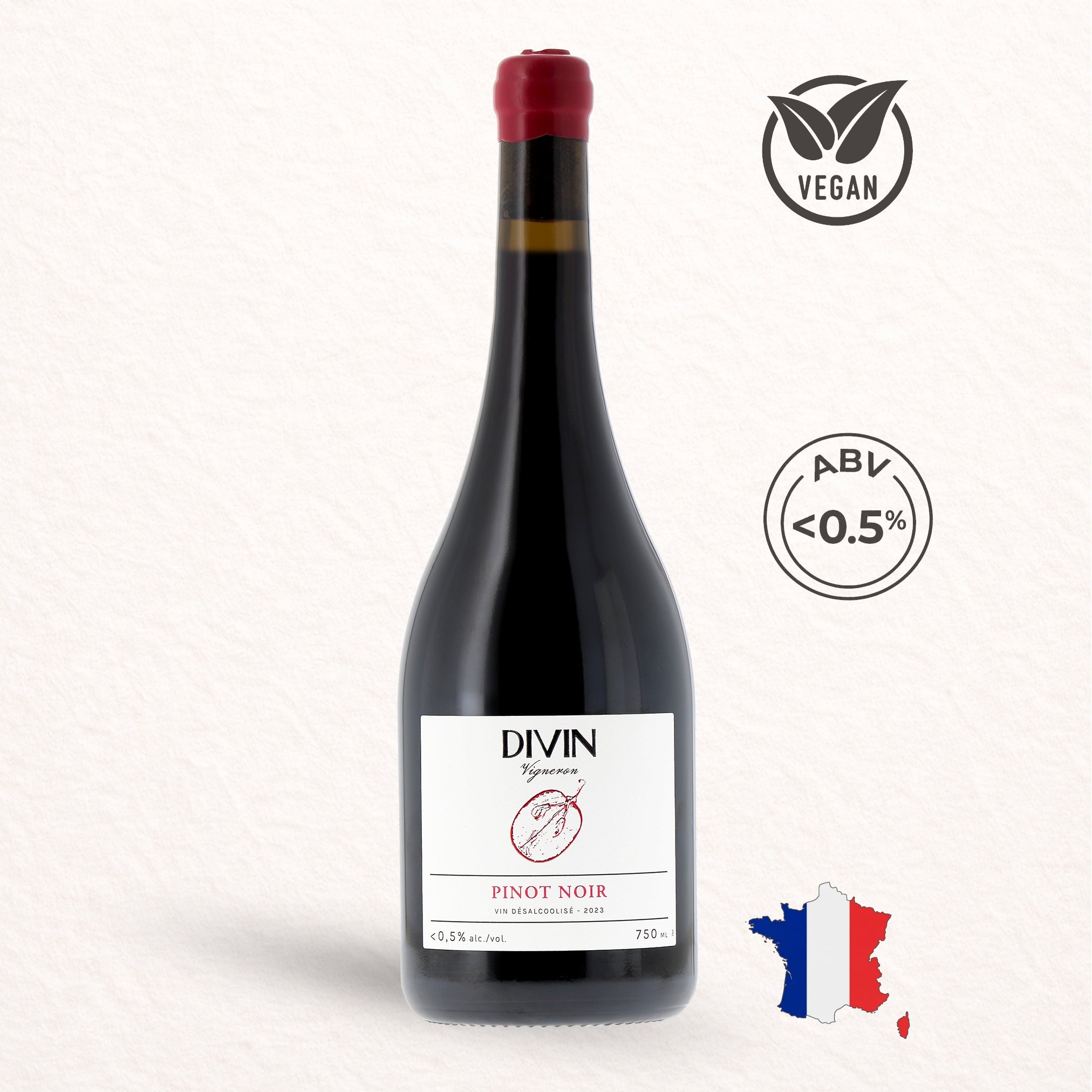Divin Vigneron Pinot Noir De-Alcoholised Red Wine <0.5% 750ml DIVIN