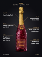 Fiore Dark Rose Alcohol Free Sparkling Drink 0.0% 750ml Fiore