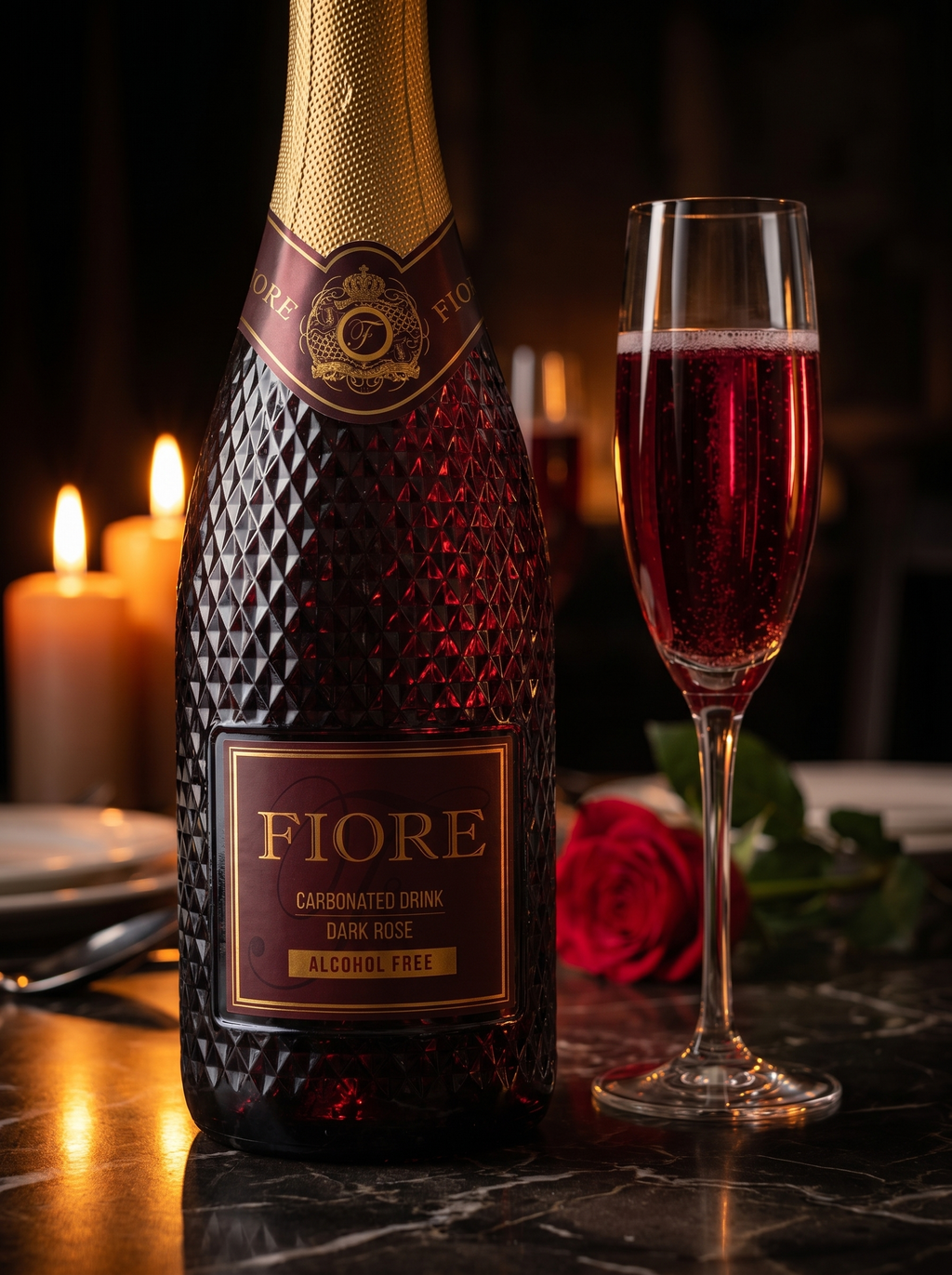 Fiore Dark Rose Alcohol Free Sparkling Drink 0.0% 750ml Fiore