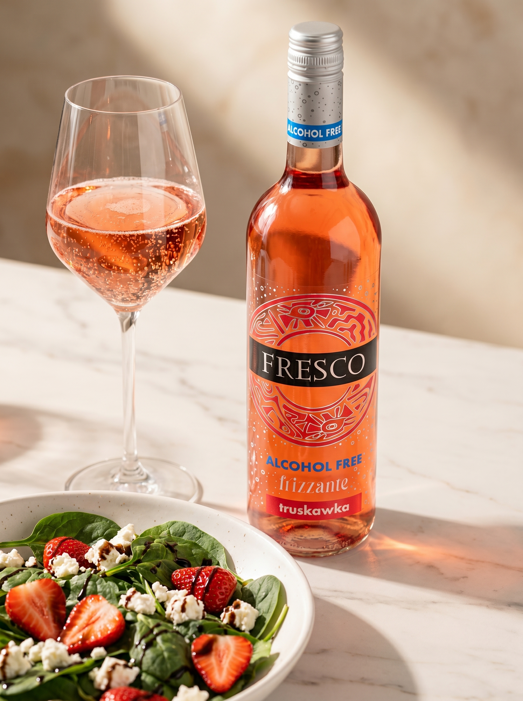 Fresco Frizzante Strawberry Alcohol Free Sparkling Wine 0.0% 750ml Fresco