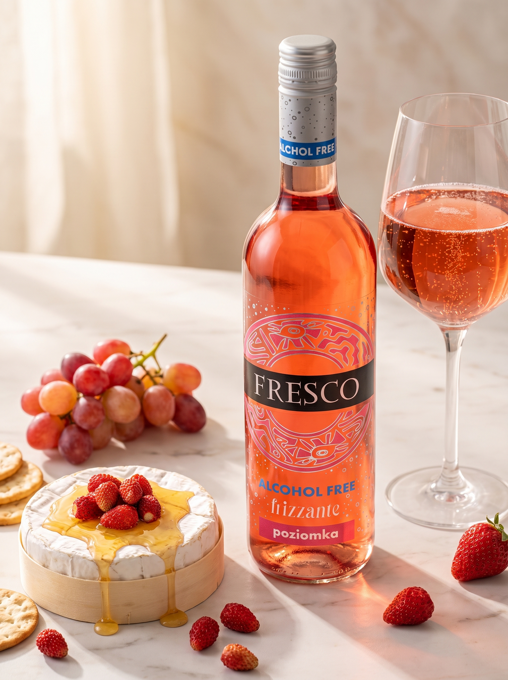 Fresco Frizzante Wild Strawberry Alcohol Free Sparkling Wine 0.0% 750ml Fresco
