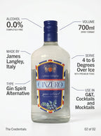 James Langley GINZERO Alcohol Free Gin Alternative 0.0% 700ml James Langley