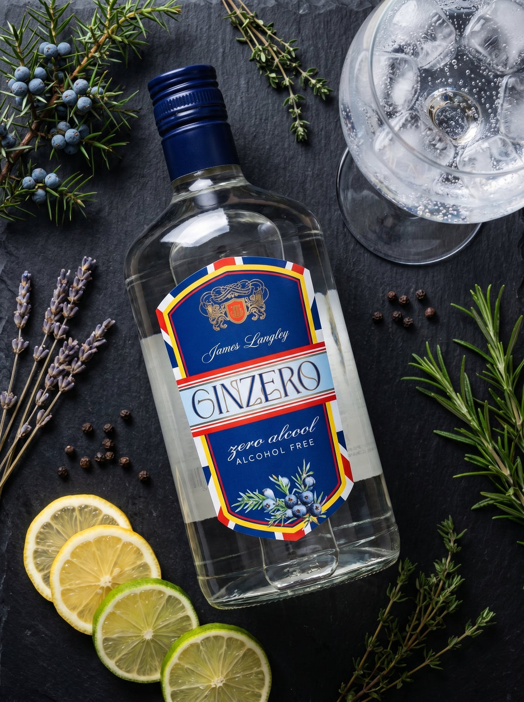 James Langley GINZERO Alcohol Free Gin Alternative 0.0% 700ml James Langley
