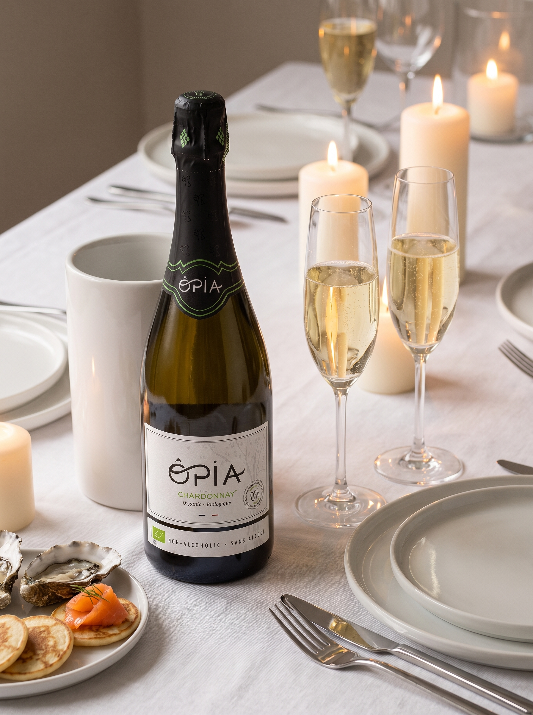 ÔPIA® Sparkling Chardonnay Halal Alcohol Free White Sparkling Wine 0.0% 750ml OPIA