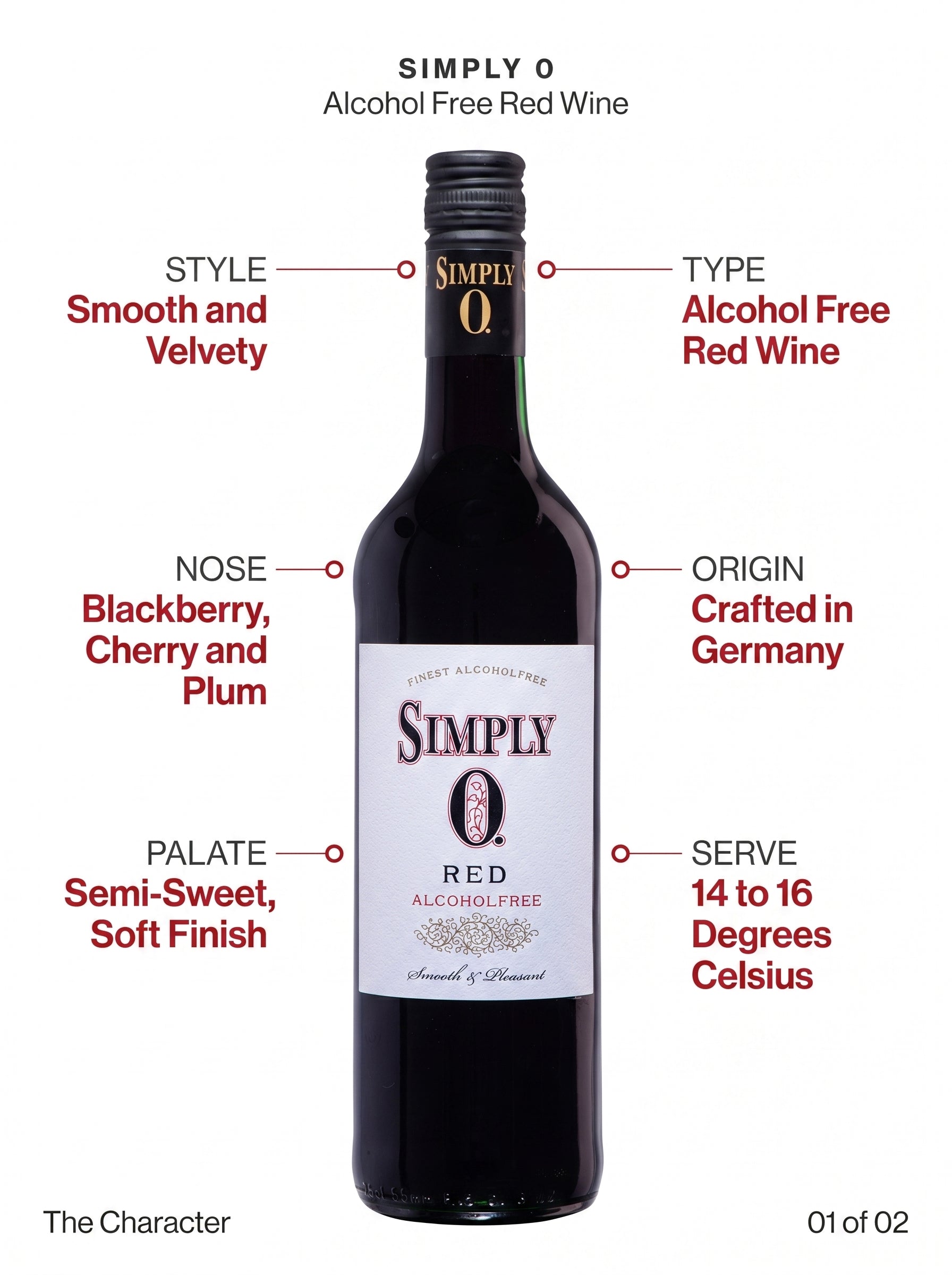 Simply 0 Alcohol Free Red Wine 750ml Simply 0