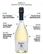 Simply 0 Alcohol Free White Sparkling Wine 750ml Simply 0