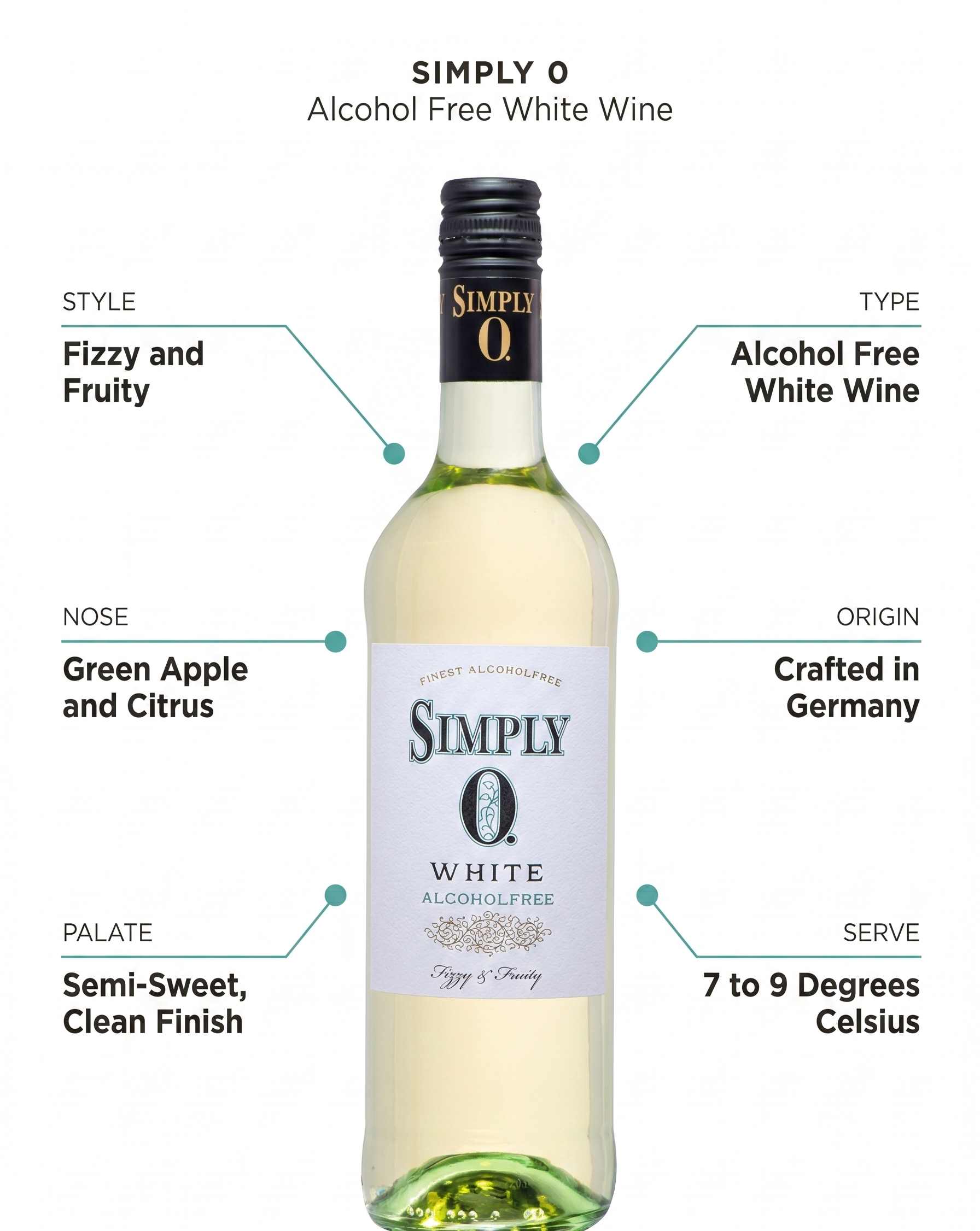 Simply 0 Alcohol Free White Wine 750ml Simply 0