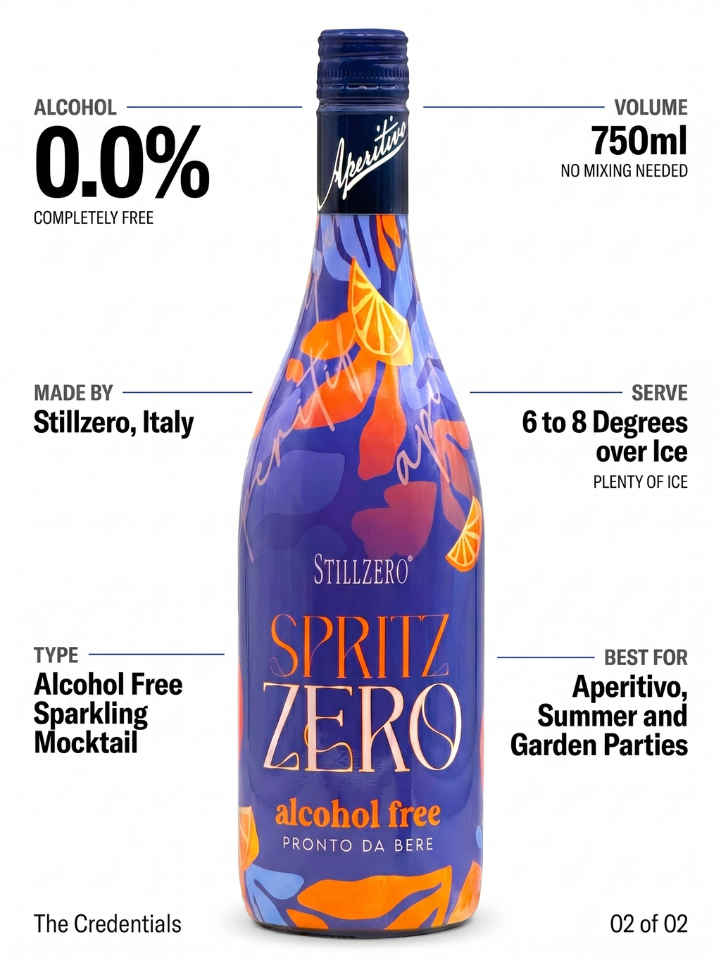 Stillzero Spritz Zero Alcohol Free Sparkling Mocktail 0.0% 750ml Stillzero