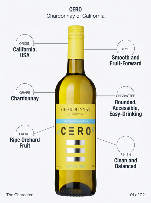 Cero Chardonnay Alcohol Free White Wine 0.0% 750ml Cero