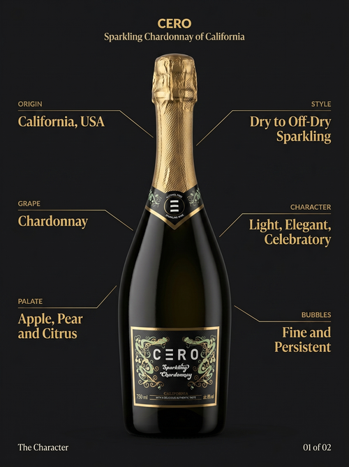 Cero Sparkling Chardonnay Alcohol Free White Sparkling Wine 0.0% 750ml Cero