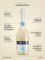 Cin&Cin FREE Sparkling Bianco Alcohol Free White Sparkling Wine 0.0% 750ml Cin&Cin